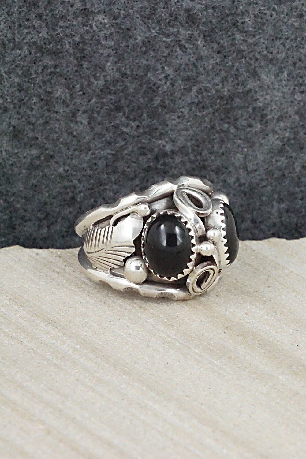 Onyx & Sterling Silver Ring - Max Calliditto - Size 9.75