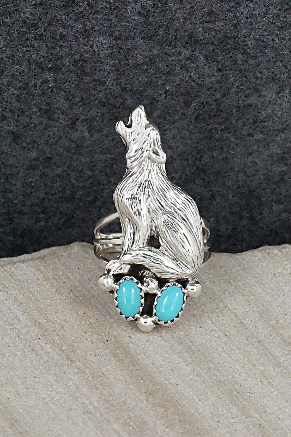 Turquoise & Sterling Silver Ring - Samuel Yellowhair - Size 5.25