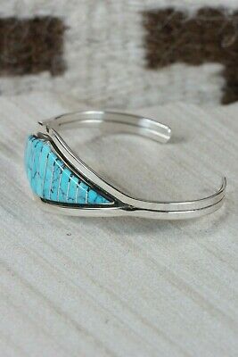 Zuni Turquoise & Sterling Silver Bracelet - Marvin Laurkie - High Lonesome Trading