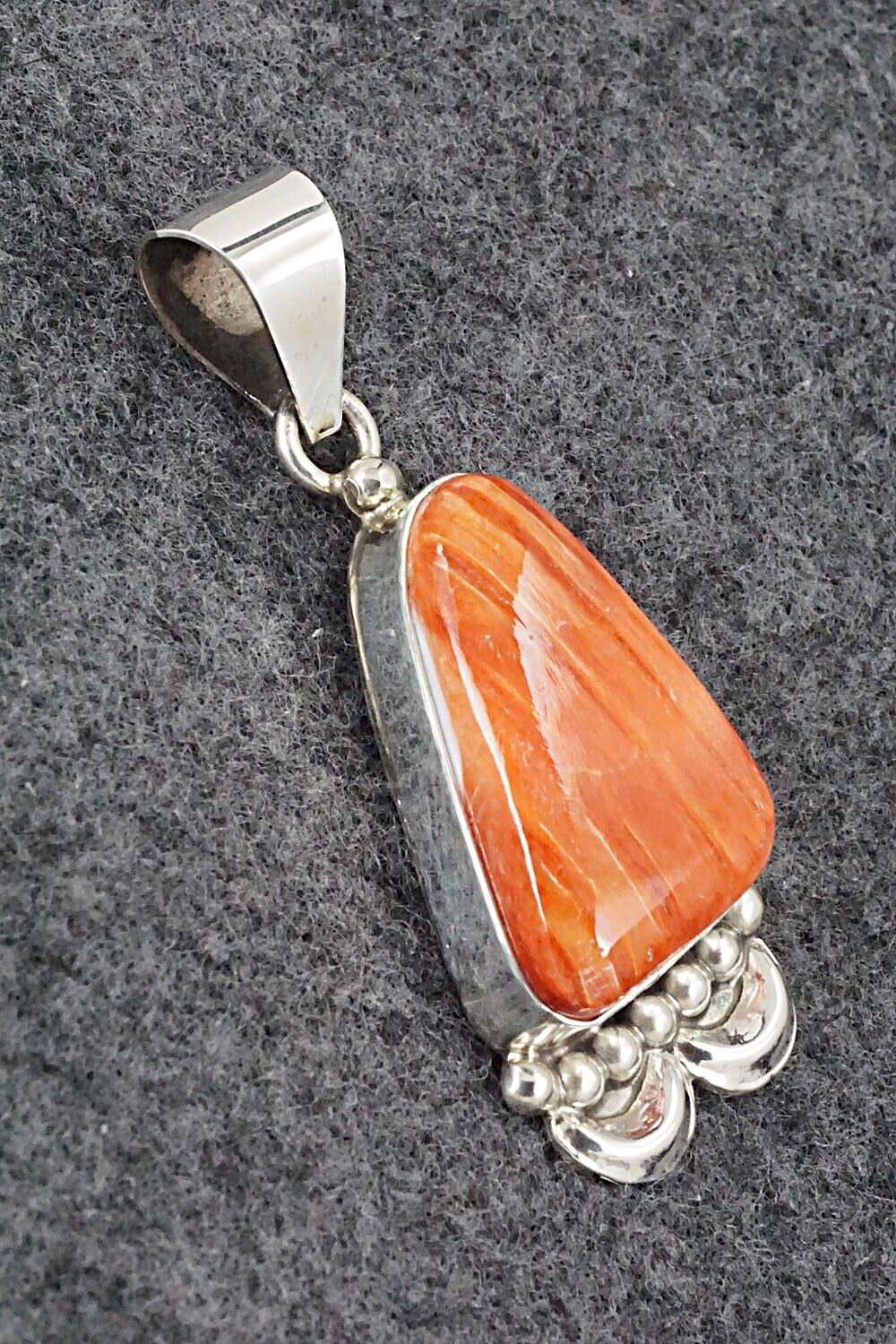 Spiny Oyster and Sterling Silver Pendant - Juanita Long