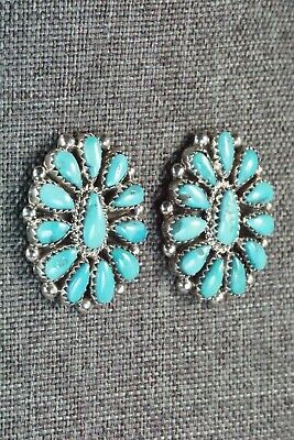Turquoise & Sterling Silver Earrings - Eunise Wilson