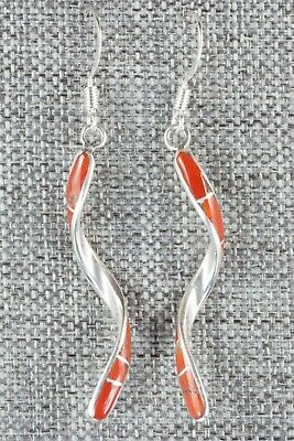 Coral & Sterling Silver Earrings - Ira Johnson