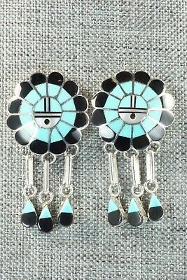 Turquoise & Sterling Silver Earrings - Harley Dickson
