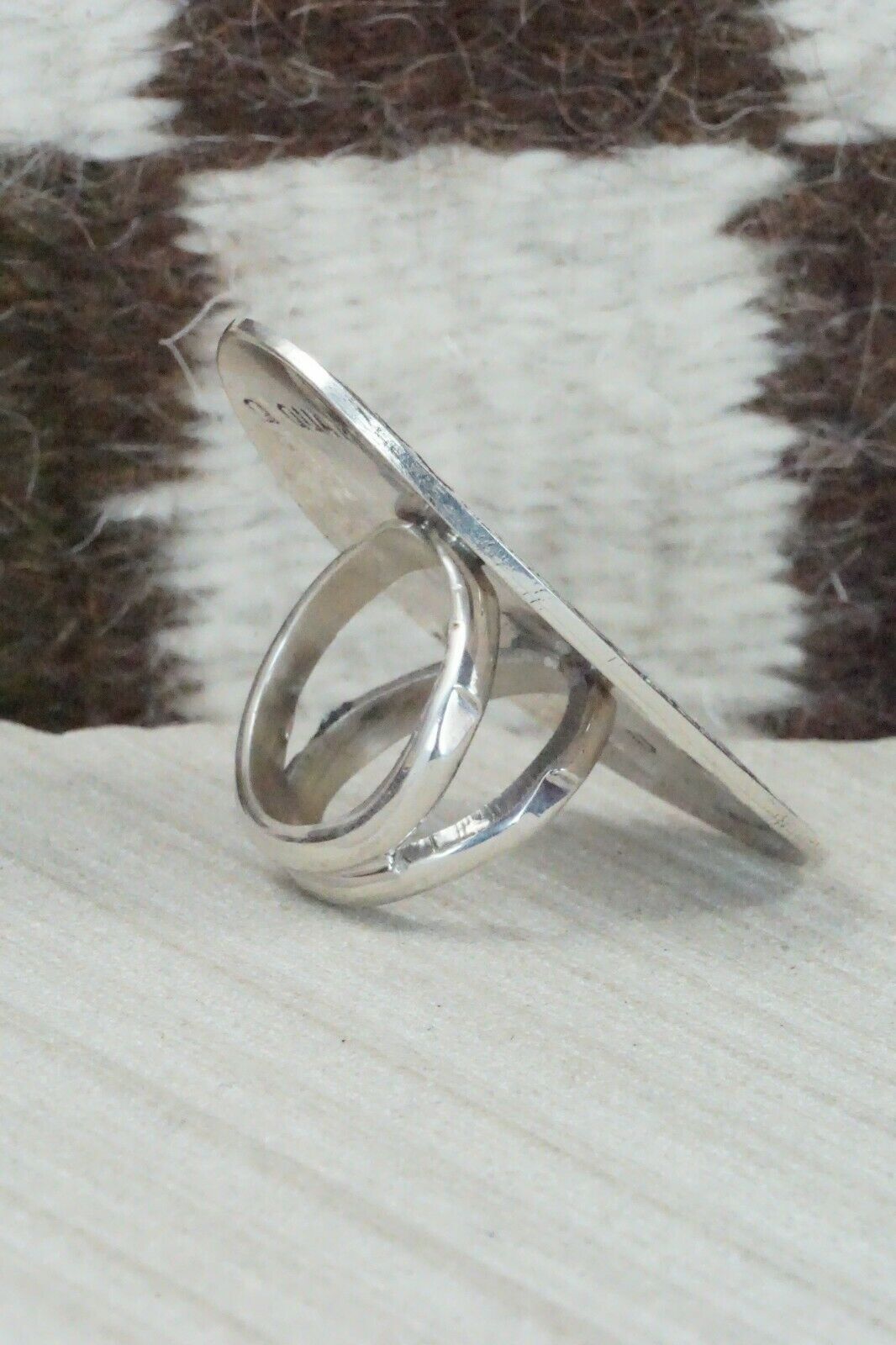 Inlay Turquoise & Sterling Silver Ring - Quintin Quam - Size 6.75