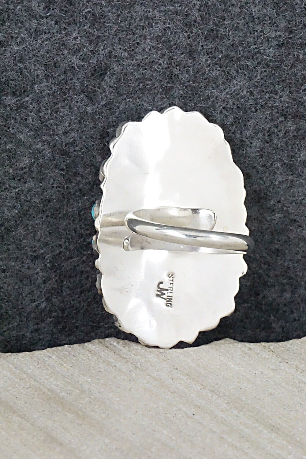 Turquoise and Sterling Silver Ring - Jesse Williams - Size 6.5 (adjustable)