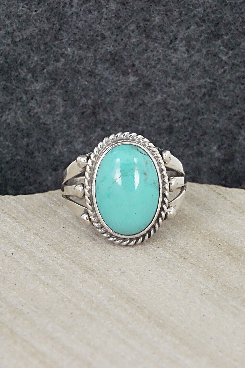 Turquoise & Sterling Silver Ring - Alice Rose Saunders - Size 7