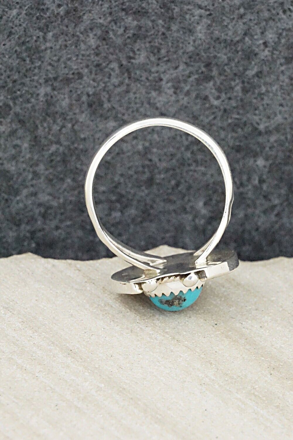 Turquoise & Sterling Silver Ring - Alice Rose Saunders - Size 7.5