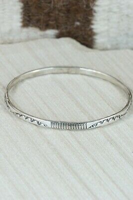 Navajo Sterling Silver Bangle Cuff - Elaine Tahe