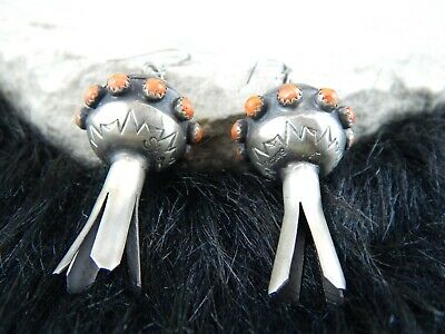 Navajo Sterling Silver & Spiny Oyster Blossom Earrings - Monica Smith - High Lonesome Trading