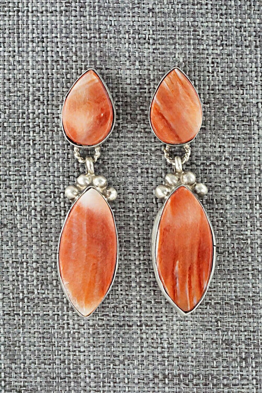 Spiny Oyster & Sterling Silver Earrings - Selina Warner