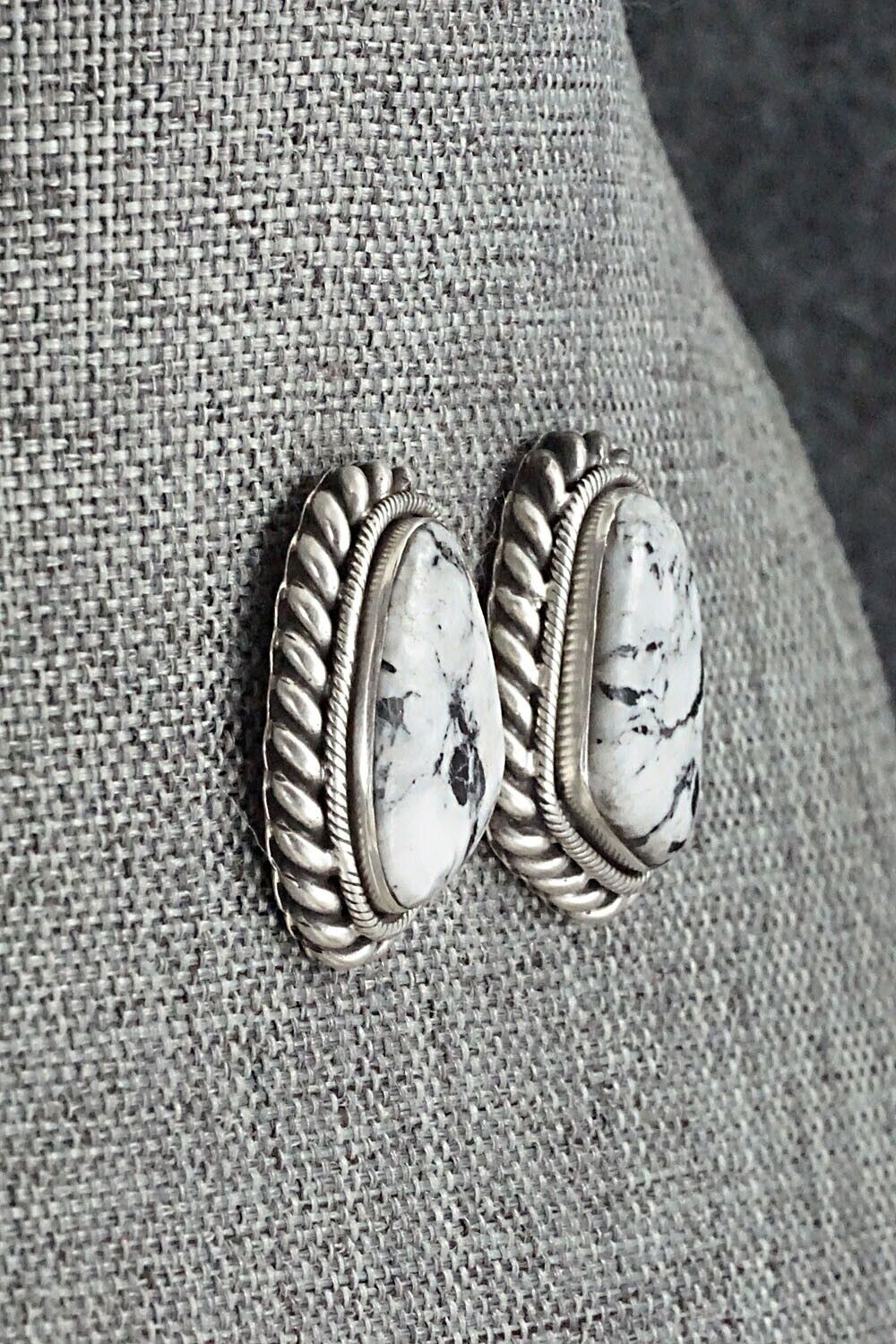 White Buffalo & Sterling Silver Earrings - Sharon McCarthy