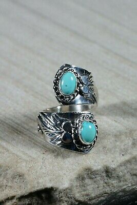 Navajo Turquoise and Sterling Silver Ring - Thomas Yazzie - Size 4.5 - High Lonesome Trading