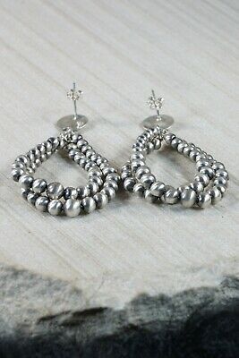 Navajo Sterling Silver Earrings - Jan Mariano - High Lonesome Trading