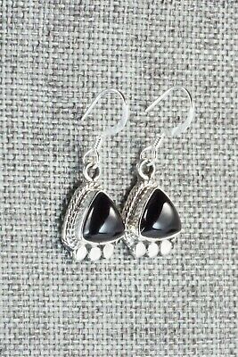 Onyx and Sterling Silver Earrings - Sharon McCarthy