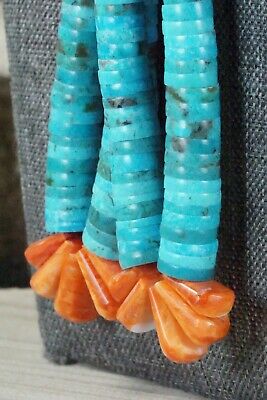 Turquoise & Spiny Oyster Necklace - Lupe Lovato