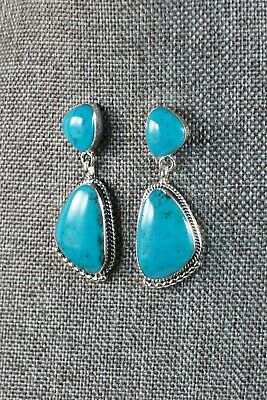 Navajo Turquoise and Sterling Silver Earrings - Sadie Jim