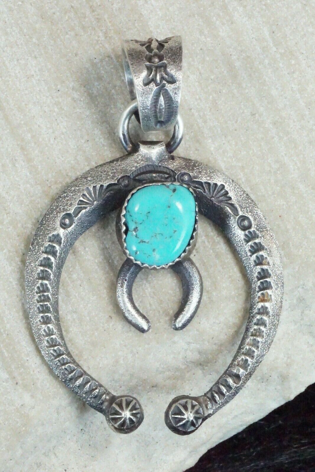 Turquoise and Sterling Silver Pendant - Eva & Linberg Billah