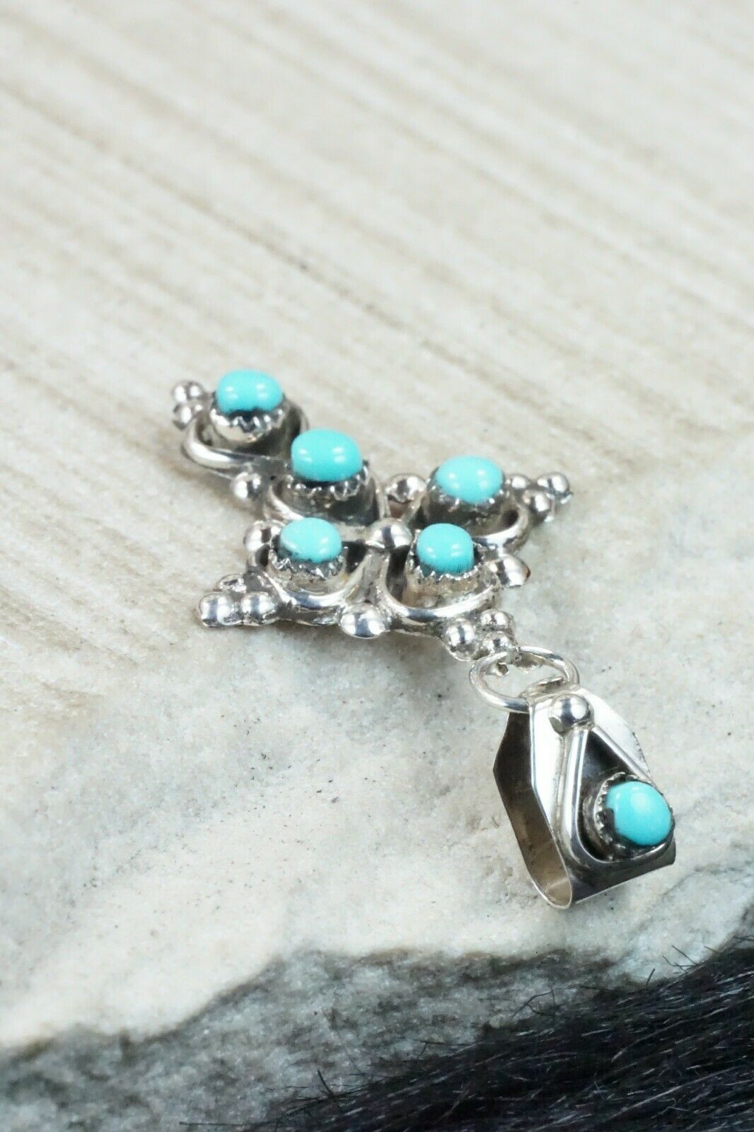 Turquoise & Sterling Silver Pendant - Verdie Booqua