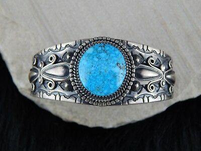 Navajo Turquoise & Sterling Silver Bracelet - Derrick Gordon - High Lonesome Trading
