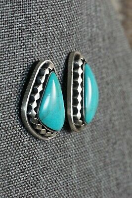 Navajo Turquoise & Sterling Silver Earrings - Sharon McCarthy - High Lonesome Trading