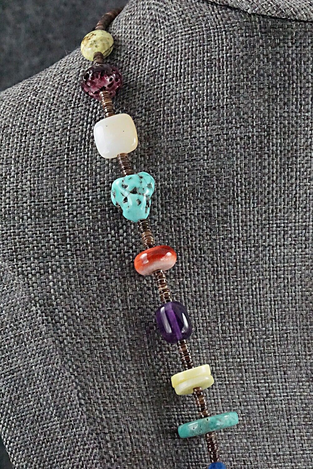 Multi Stone and Sterling Silver Necklace - Helen Tsosie