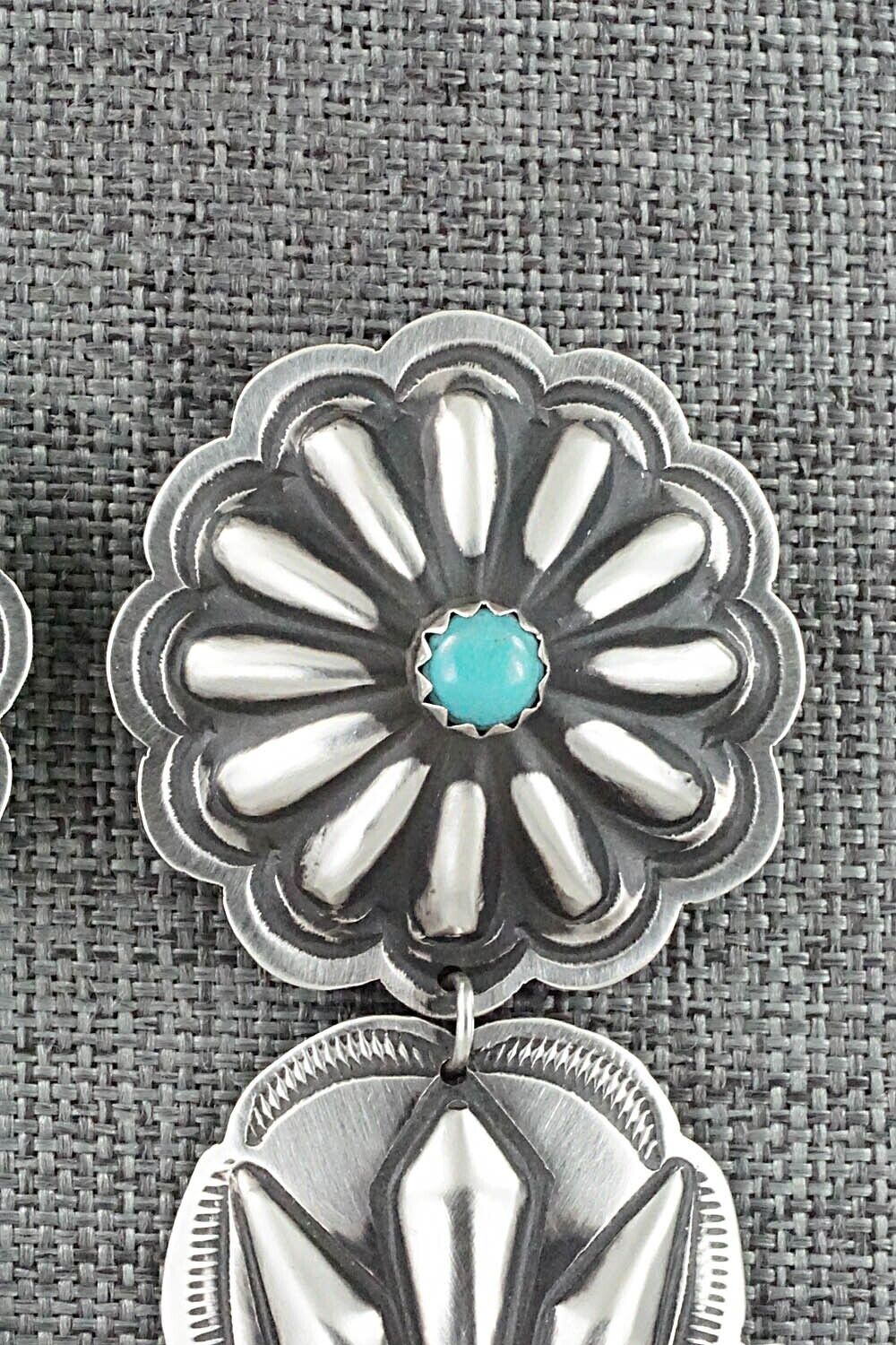 Turquoise & Sterling Silver Earrings - Leander Tahe