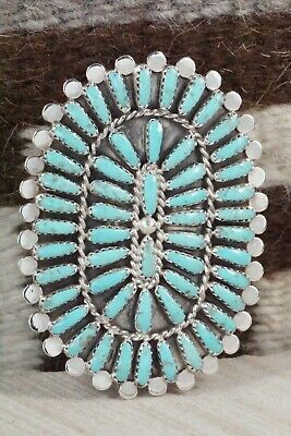 Turquoise & Sterling Silver Ring - Lavell Byjoe - Size 8