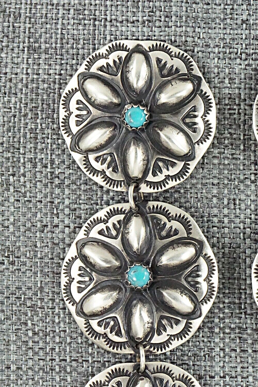 Turquoise & Sterling Silver Earrings - Leander Tahe