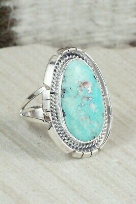 Turquoise & Sterling Silver Ring - Samuel Yellowhair - Size 8.75