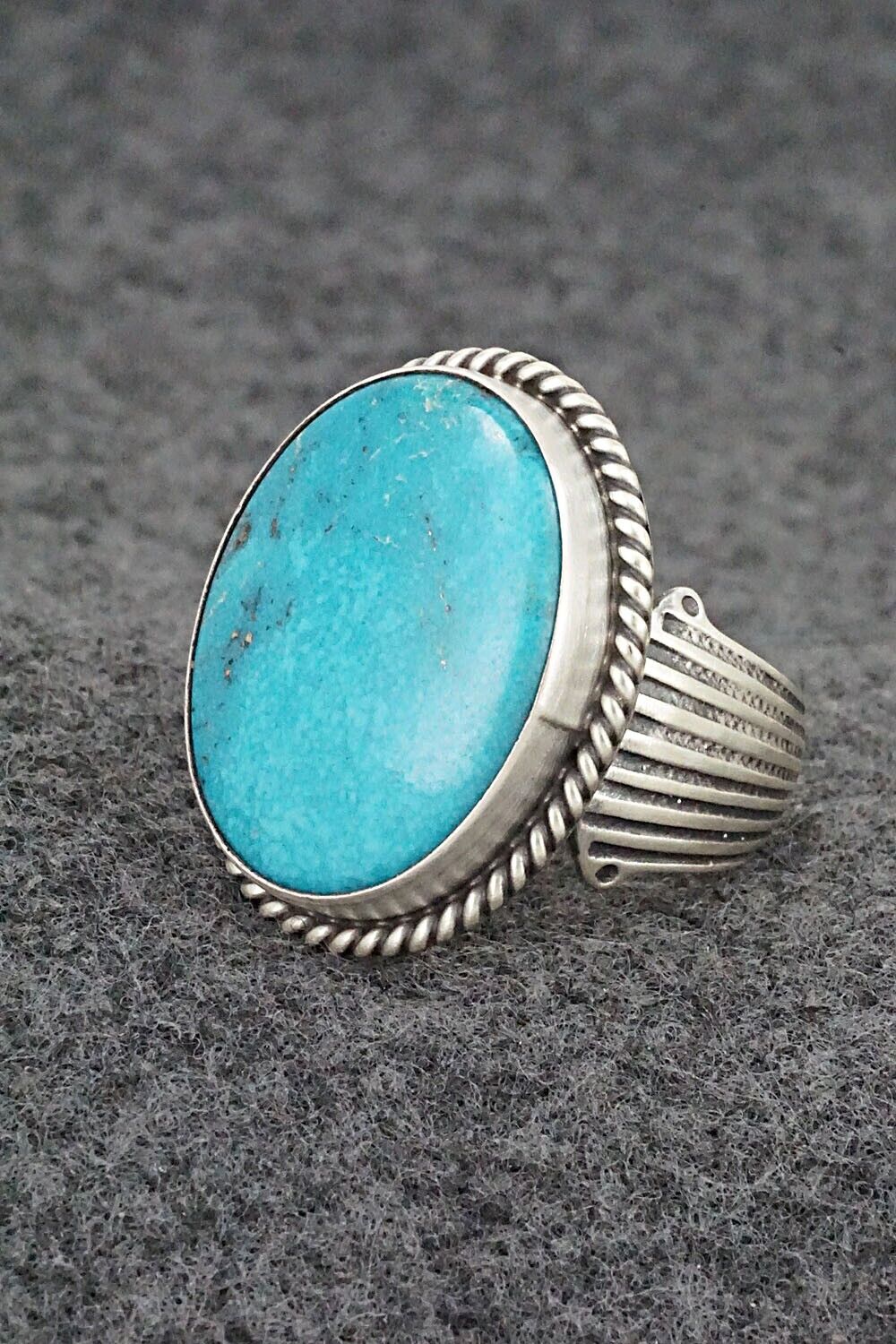 Turquoise & Sterling Silver Ring - Samuel Yellowhair - Size 7.5