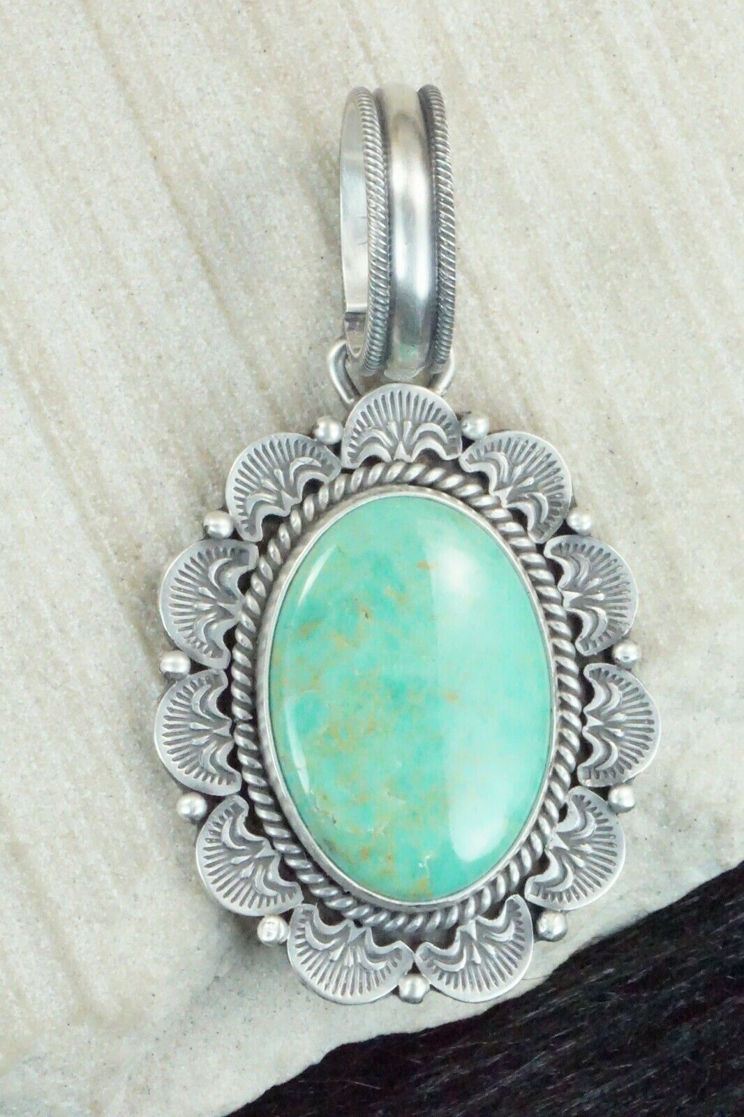 Turquoise and Sterling Silver Pendant - Michael Calladitto