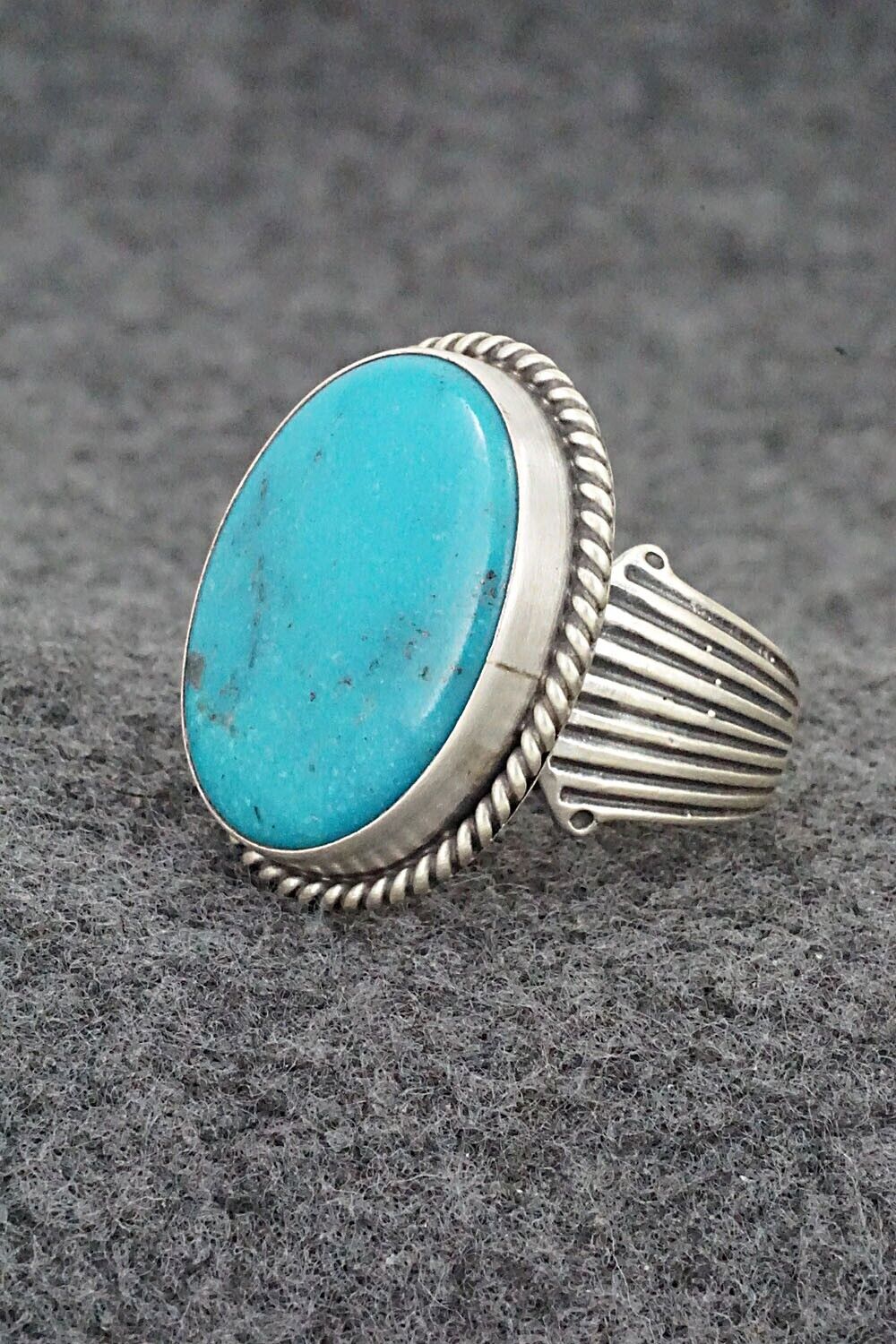 Turquoise & Sterling Silver Ring - Samuel Yellowhair - Size 7.75