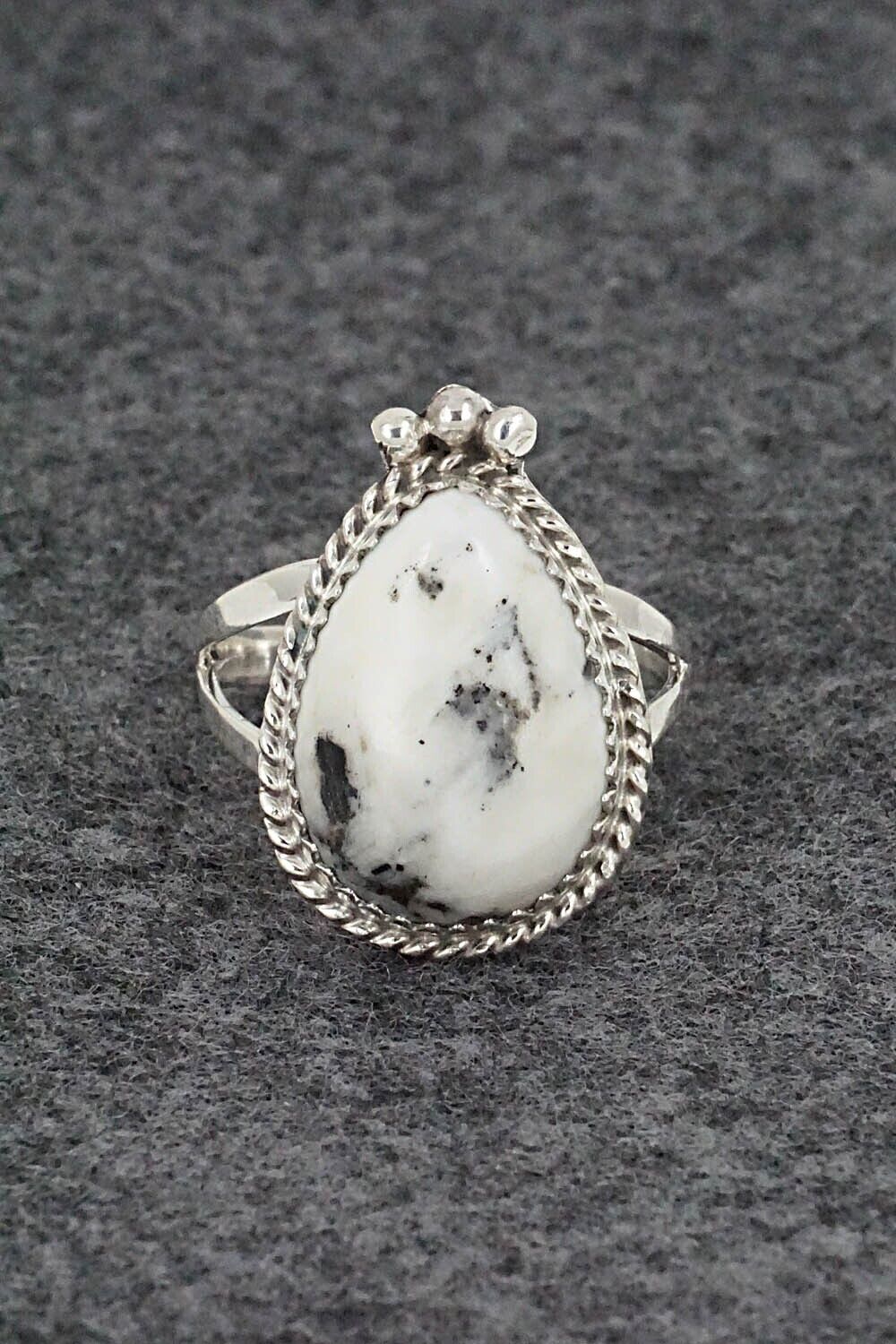 White Buffalo & Sterling Silver Ring - Robert Martinez - Size 8.75