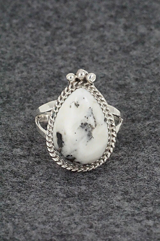 White Buffalo & Sterling Silver Ring - Robert Martinez - Size 8.75