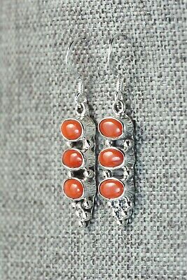 Coral & Sterling Silver Earrings - Verley Betone