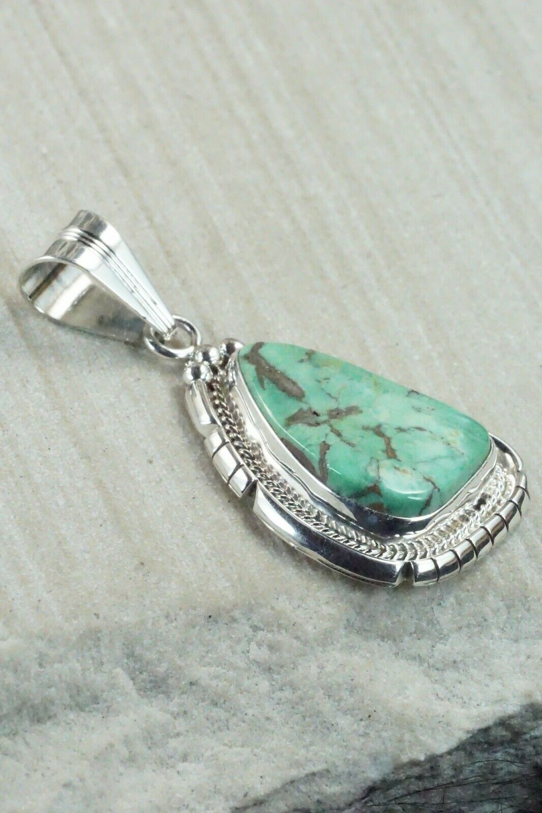 Turquoise & Sterling Silver Pendant - Samuel Yellowhair