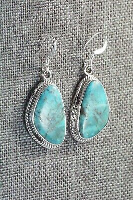 Turquoise & Sterling Silver Earrings - Lee Shorty