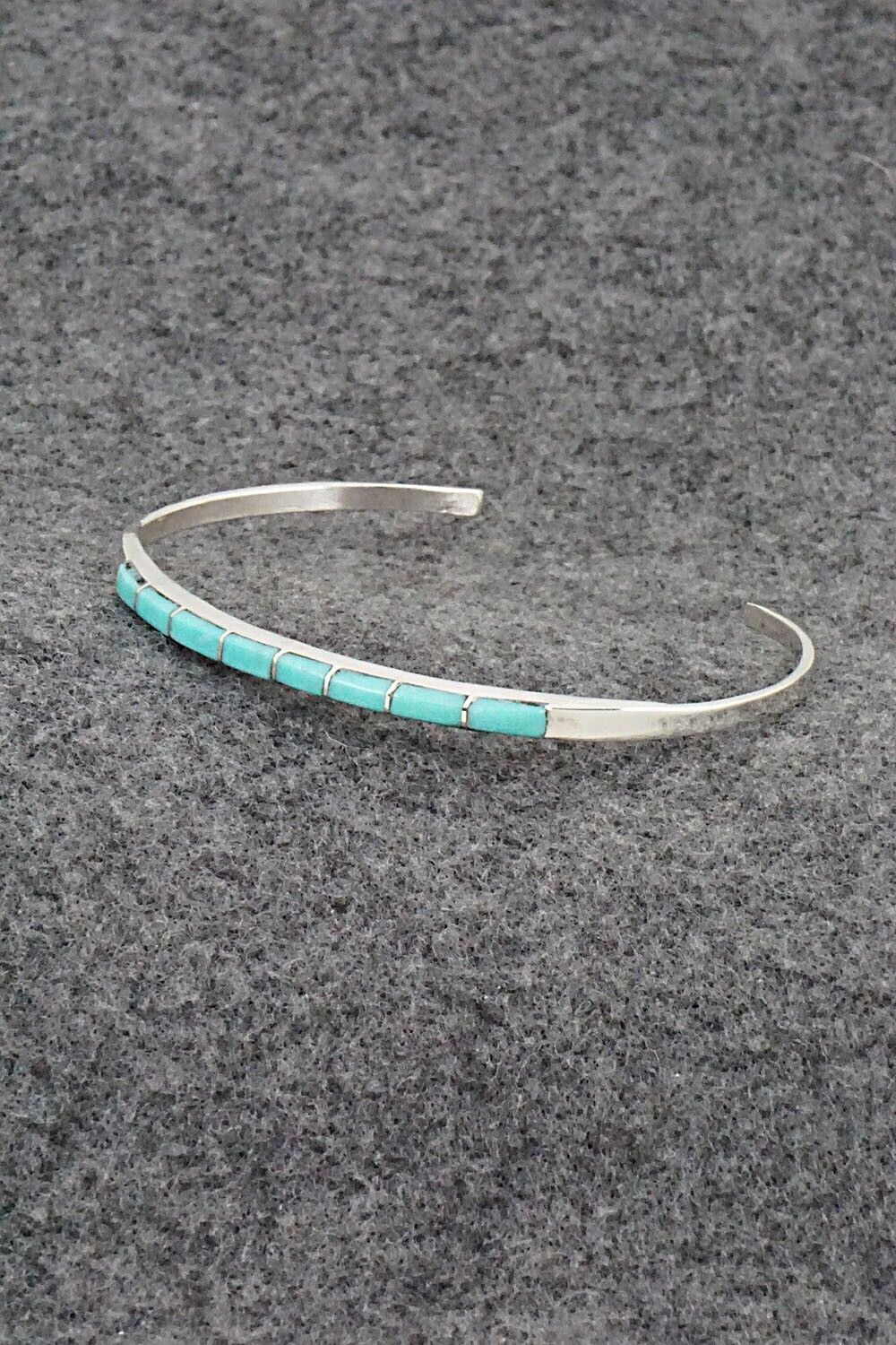 Turquoise & Sterling Silver Inlay Bracelet - Jeanette Chavez