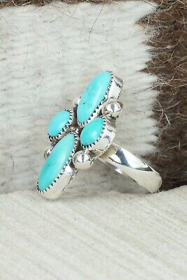 Turquoise & Sterling Silver Ring - Priscilla Reeder - Size 8