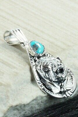 Turquoise and Sterling Silver Pendant - Henry Attakai
