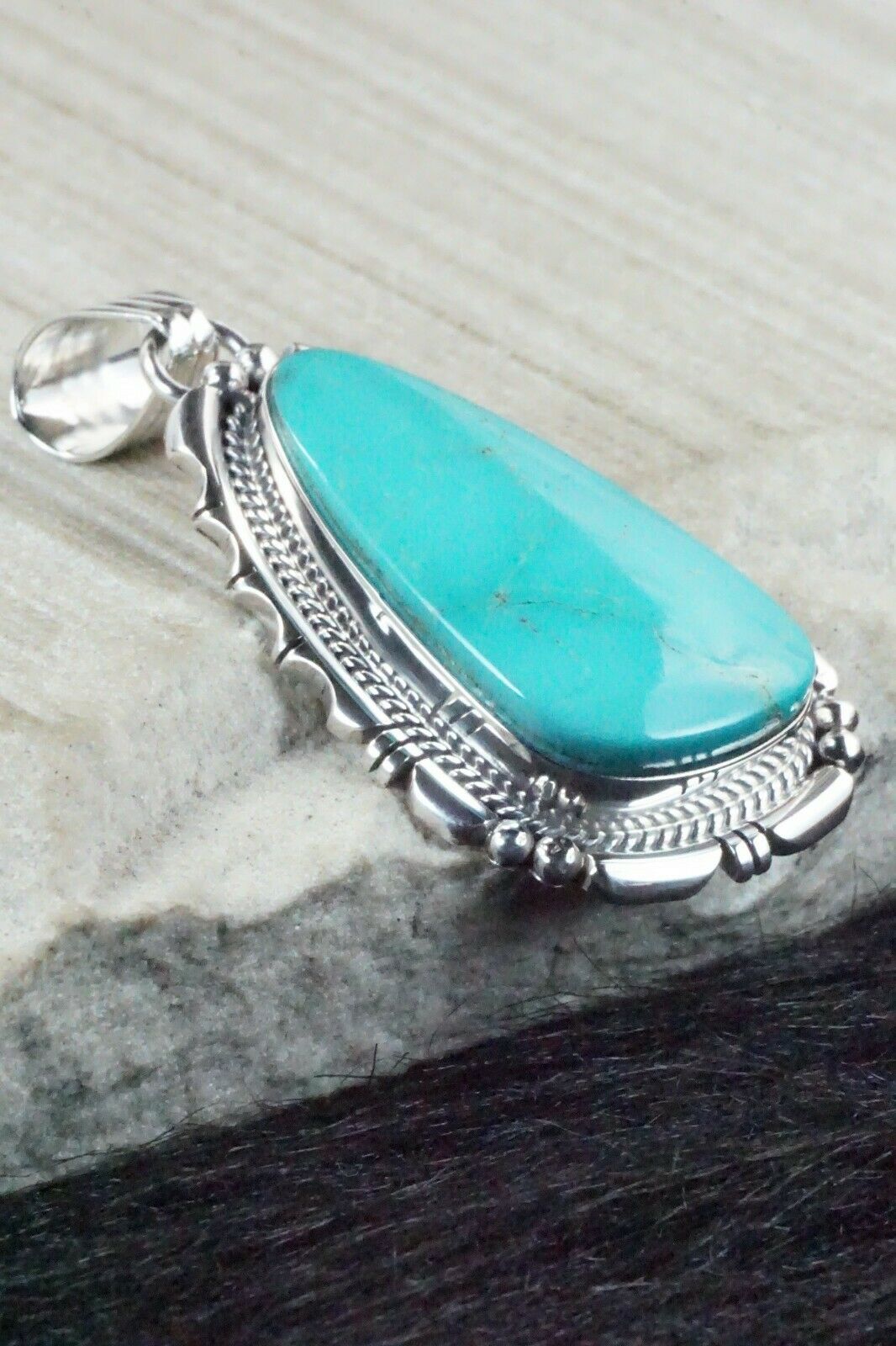 Turquoise & Sterling Silver Pendant - Samuel Yellowhair