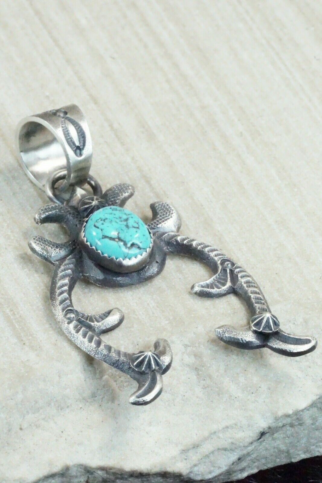 Turquoise and Sterling Silver Pendant - Eva & Linberg Billah