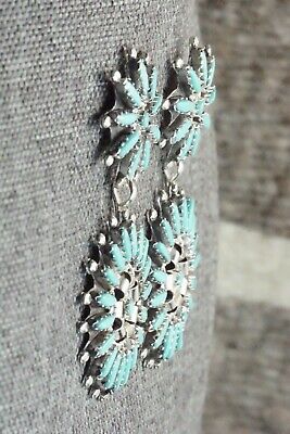 Turquoise & Sterling Silver Earrings - Nathaniel Nez