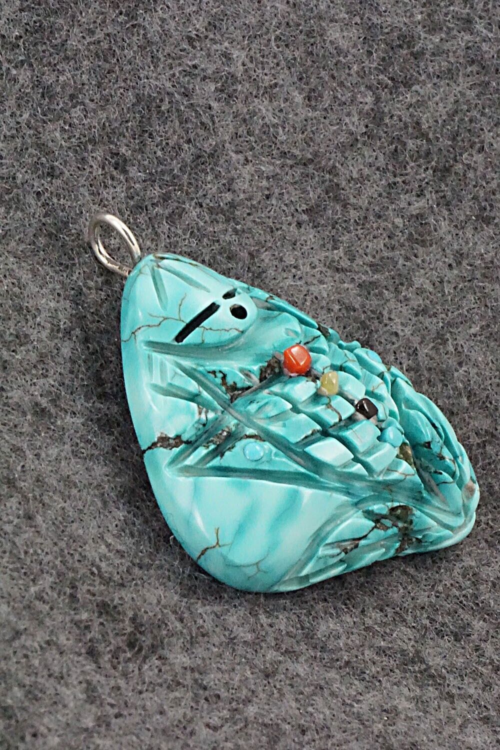 Turquoise Corn Maiden Pendant - Vickie Quandelacy