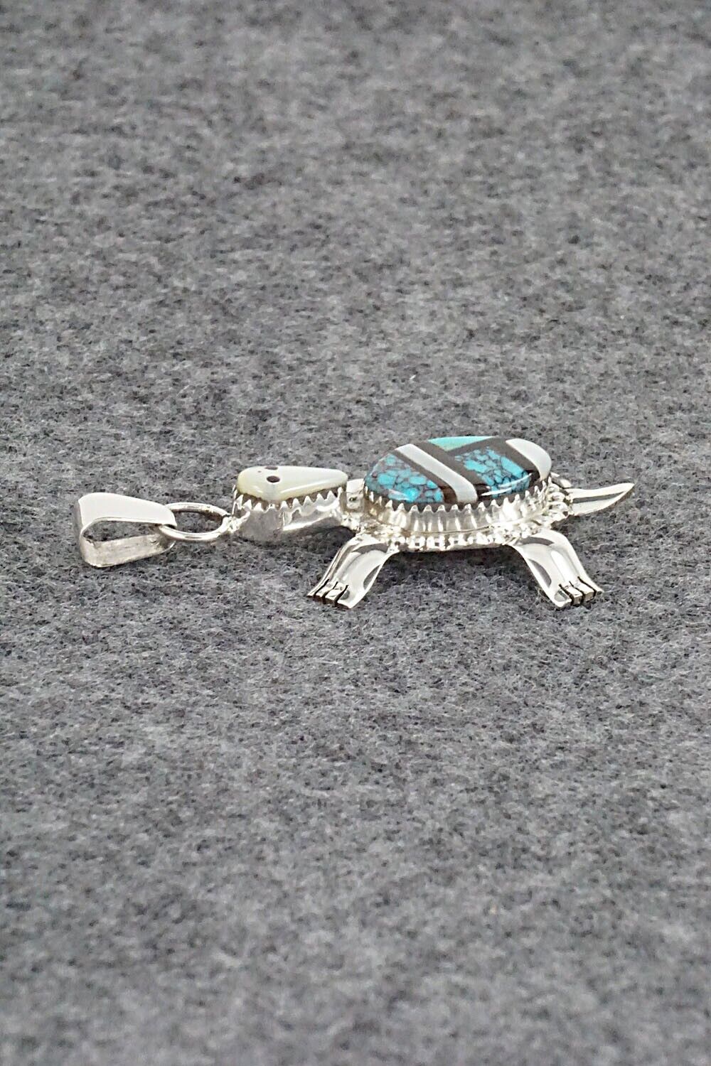 Multi Stone & Sterling Silver Inlay Pendant - Wayne Haloo