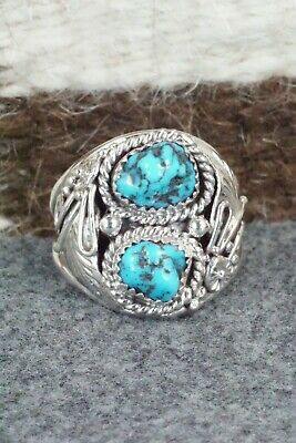 Turquoise & Sterling Silver Ring - Leonard Spencer - Size 12.75 - High Lonesome Trading