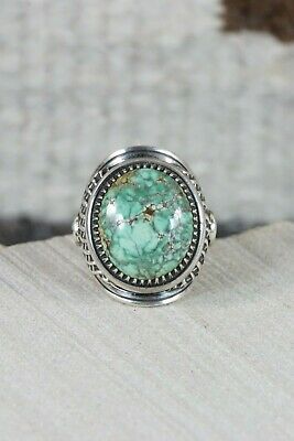 Navajo Turquoise & Sterling Silver Ring - Derrick Gordon - Size 6.75 - High Lonesome Trading