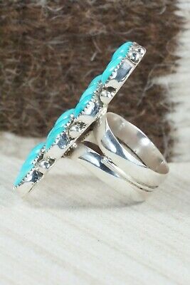 Turquoise and Sterling Silver Ring - Priscilla Reeder - Size 8