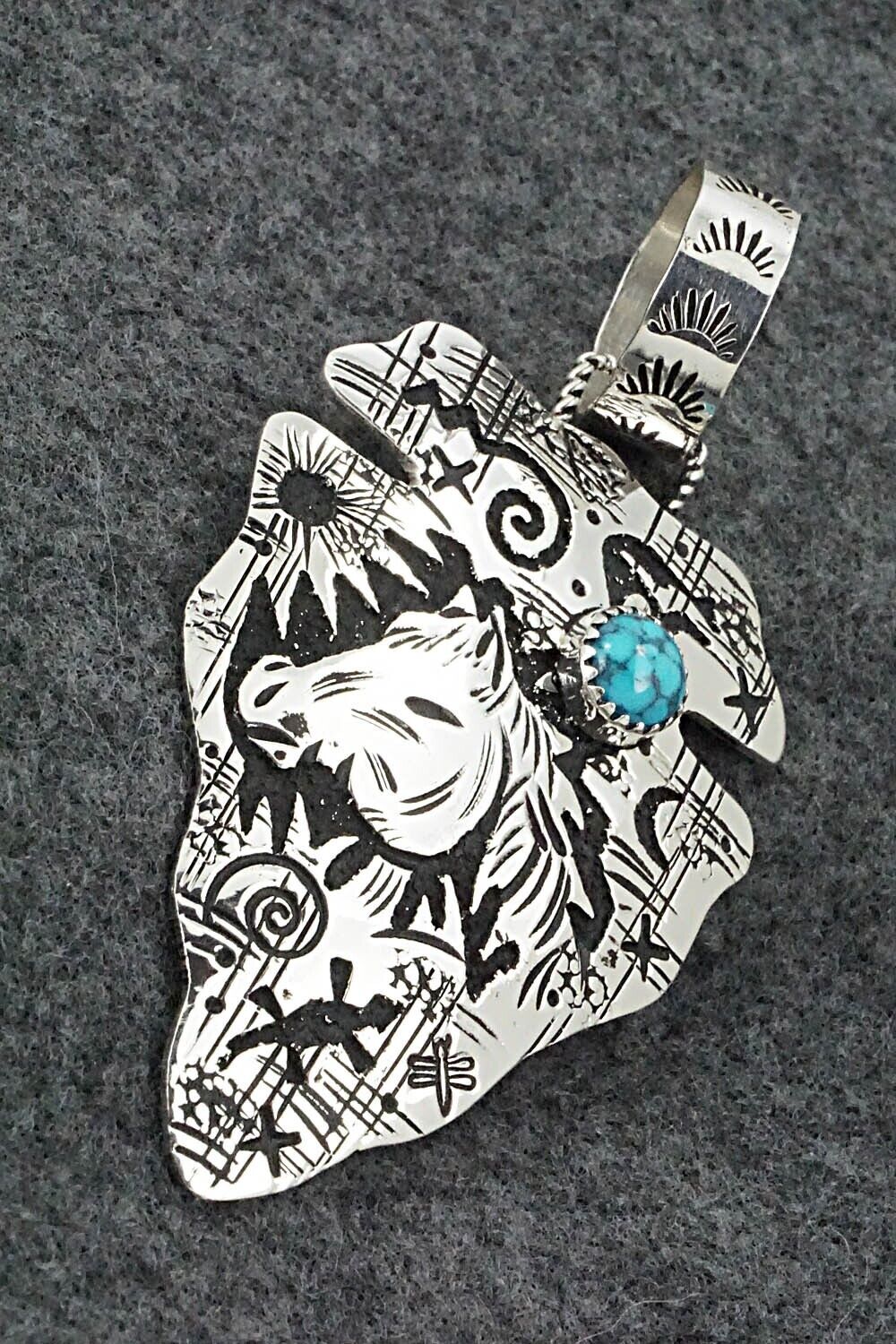 Turquoise & Sterling Silver Pendant - Richard Singer