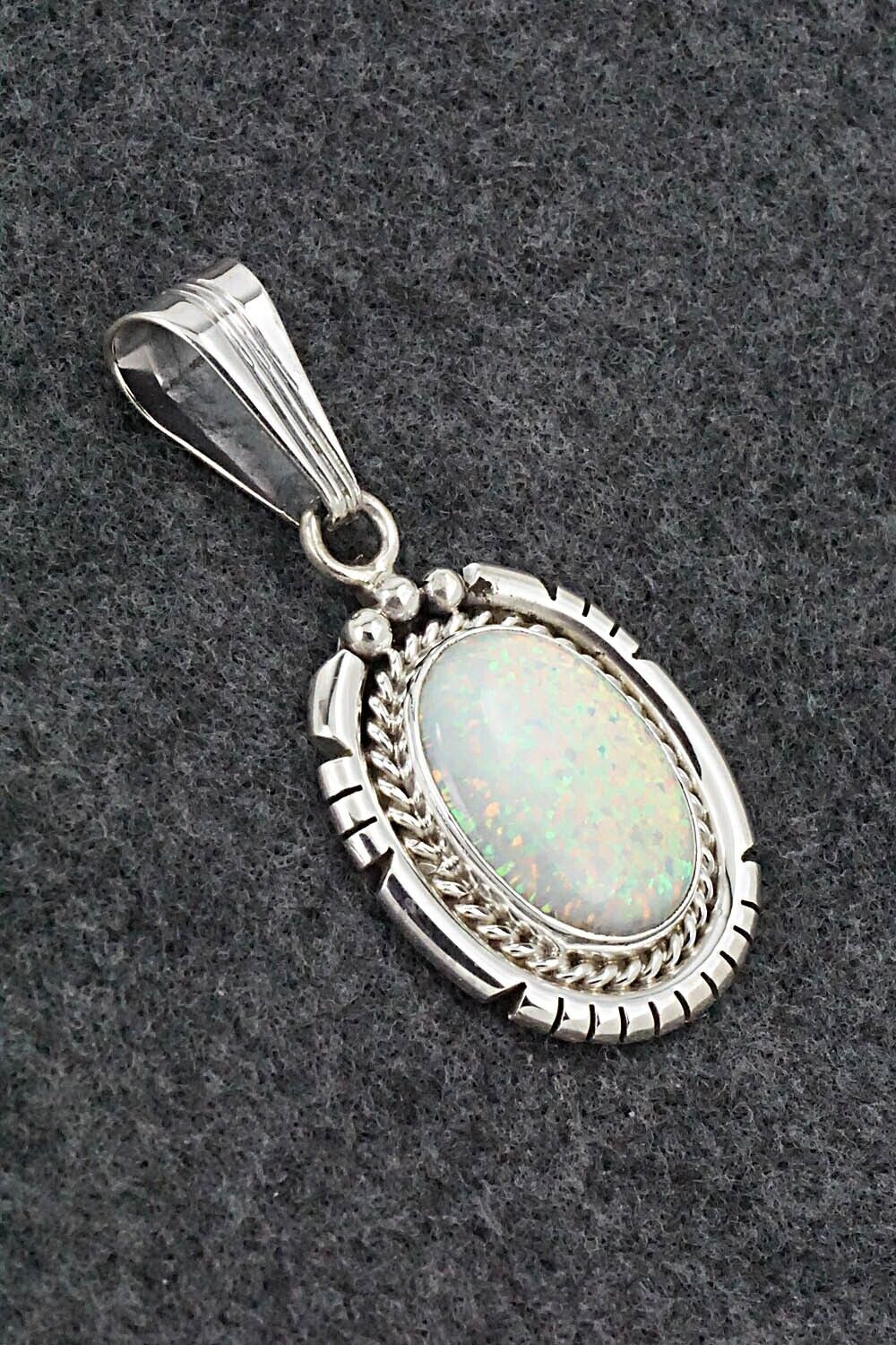Opalite & Sterling Silver Pendant - Samuel Yellowhair